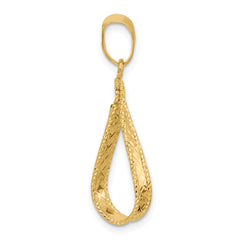 14K Polished and Diamond-cut Pendant