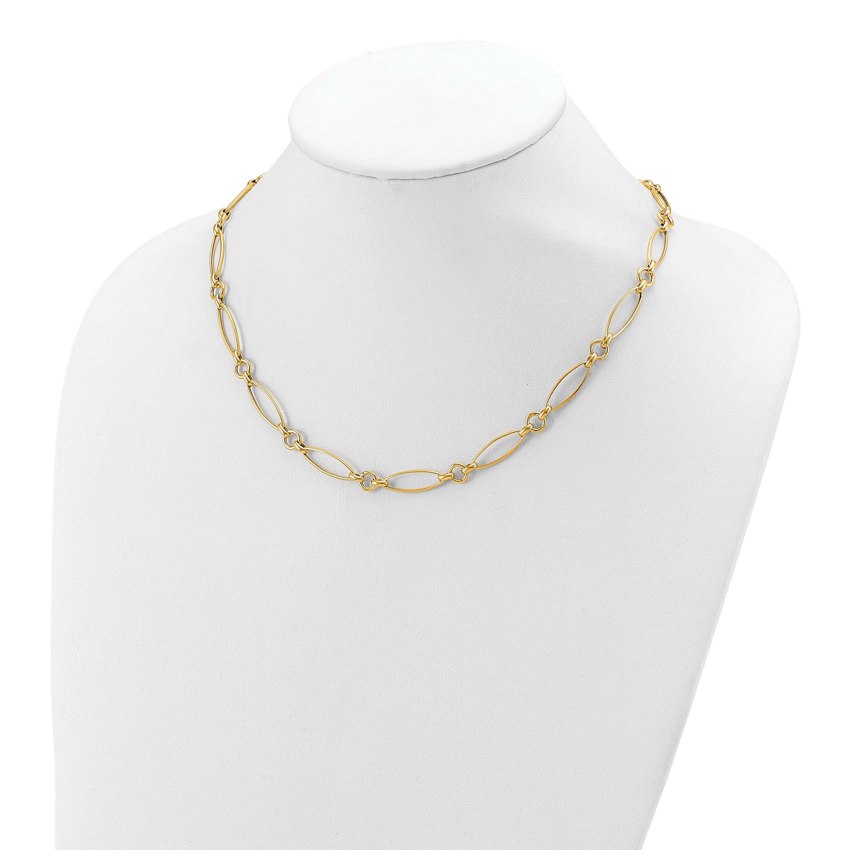 14K Polished Fancy Link 19in Necklace