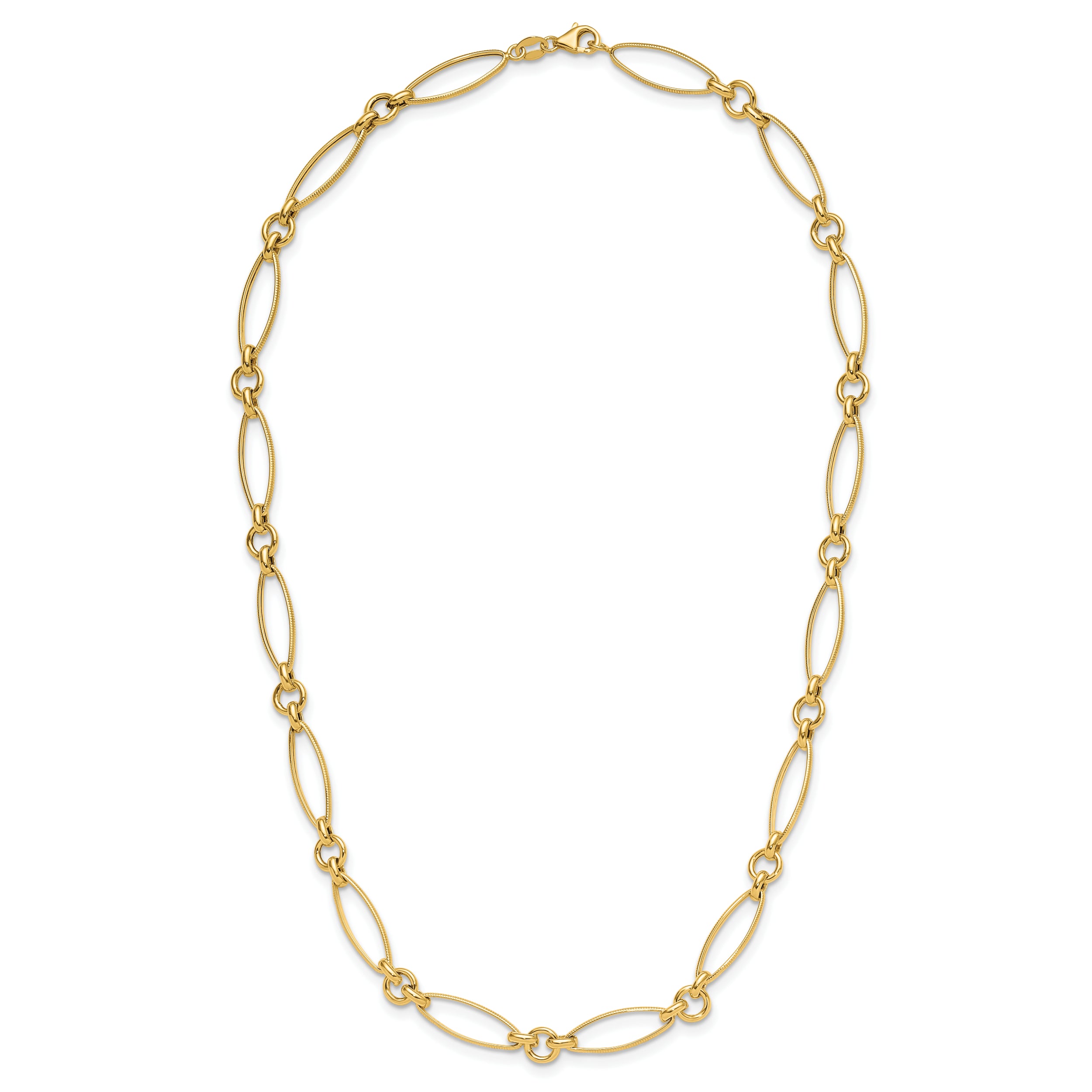14K Polished Fancy Link 19in Necklace