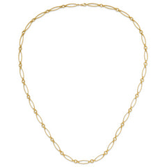 14K Polished/Textured Fancy Link Necklace