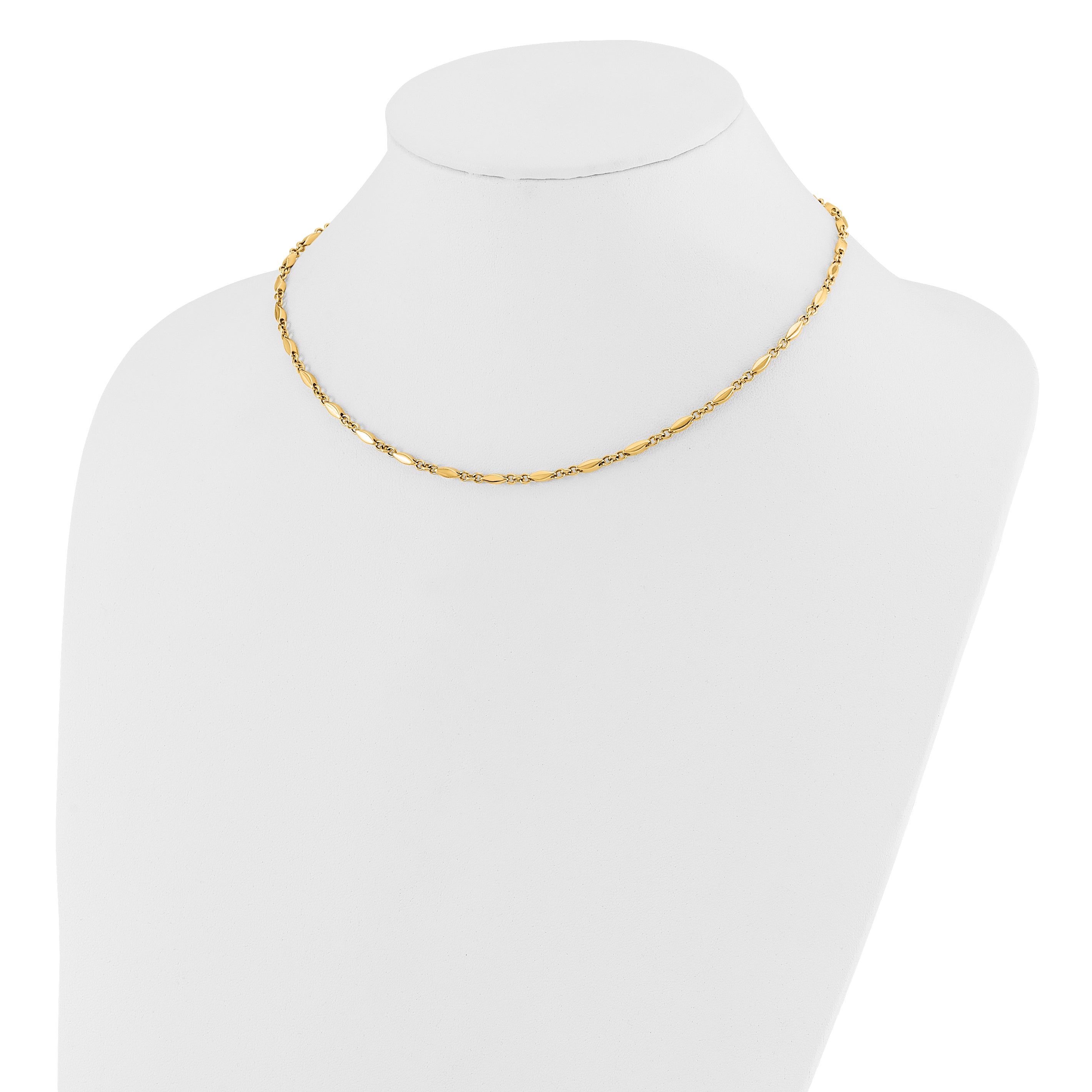 14K Polished Fancy Link Necklace