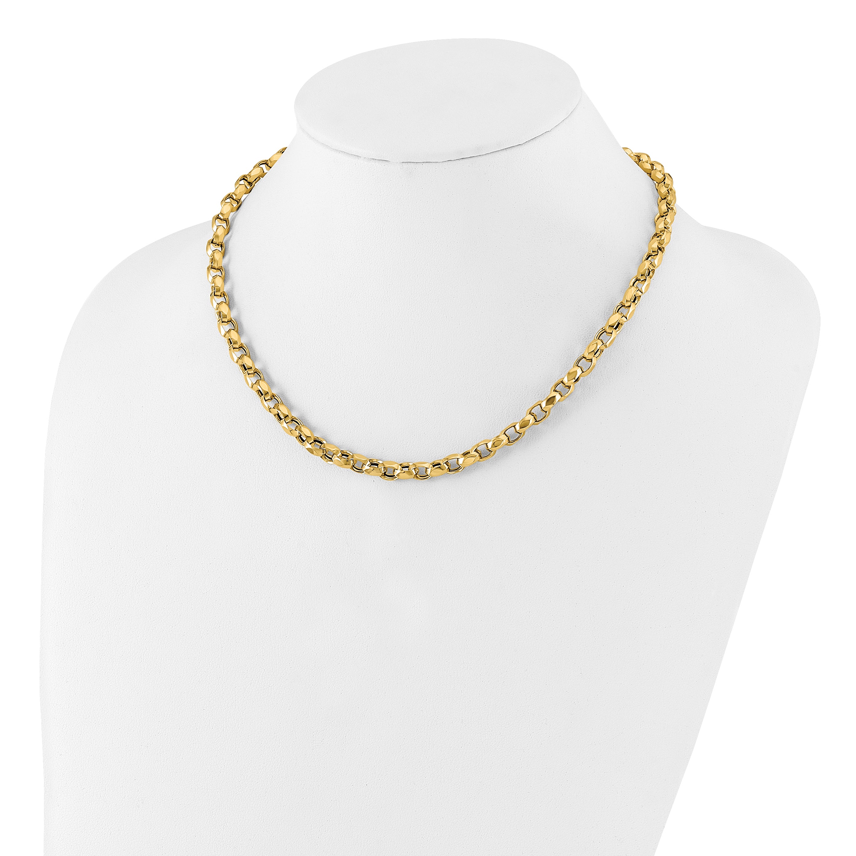 14K Polished Fancy Link Necklace