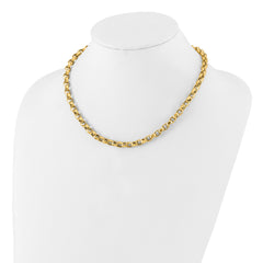 14K Polished Fancy Link Necklace
