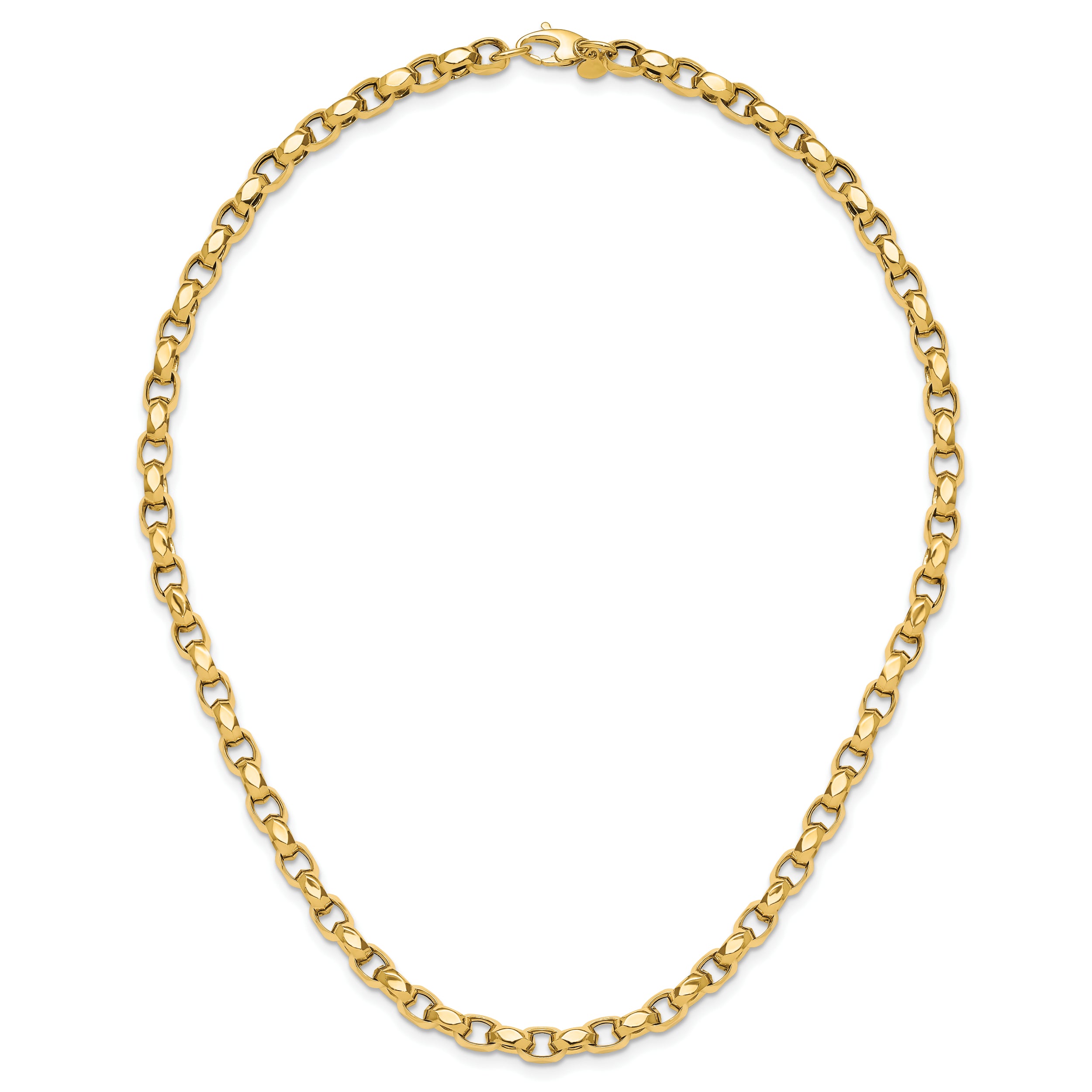 14K Polished Fancy Link Necklace