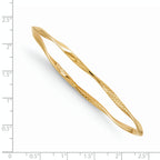 14K Gold Polished Textured Bangle with Lifetime Guarantee