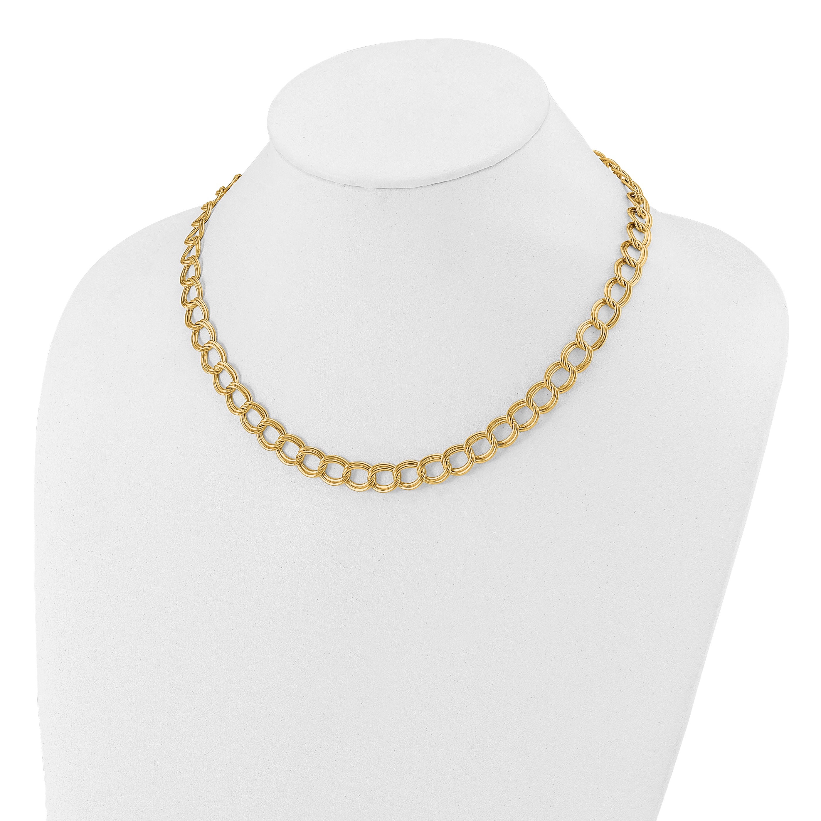 14K Polished Fancy Link Necklace