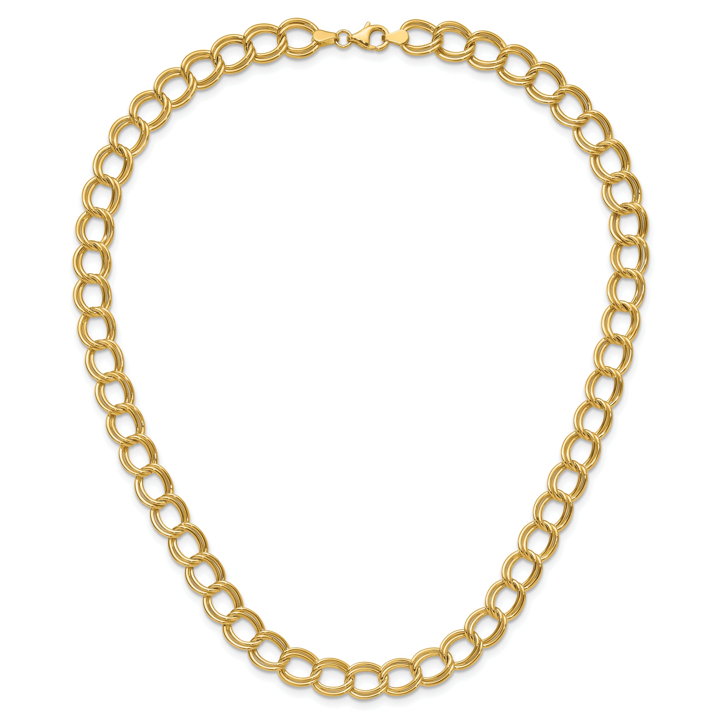 14K Polished Fancy Link Necklace