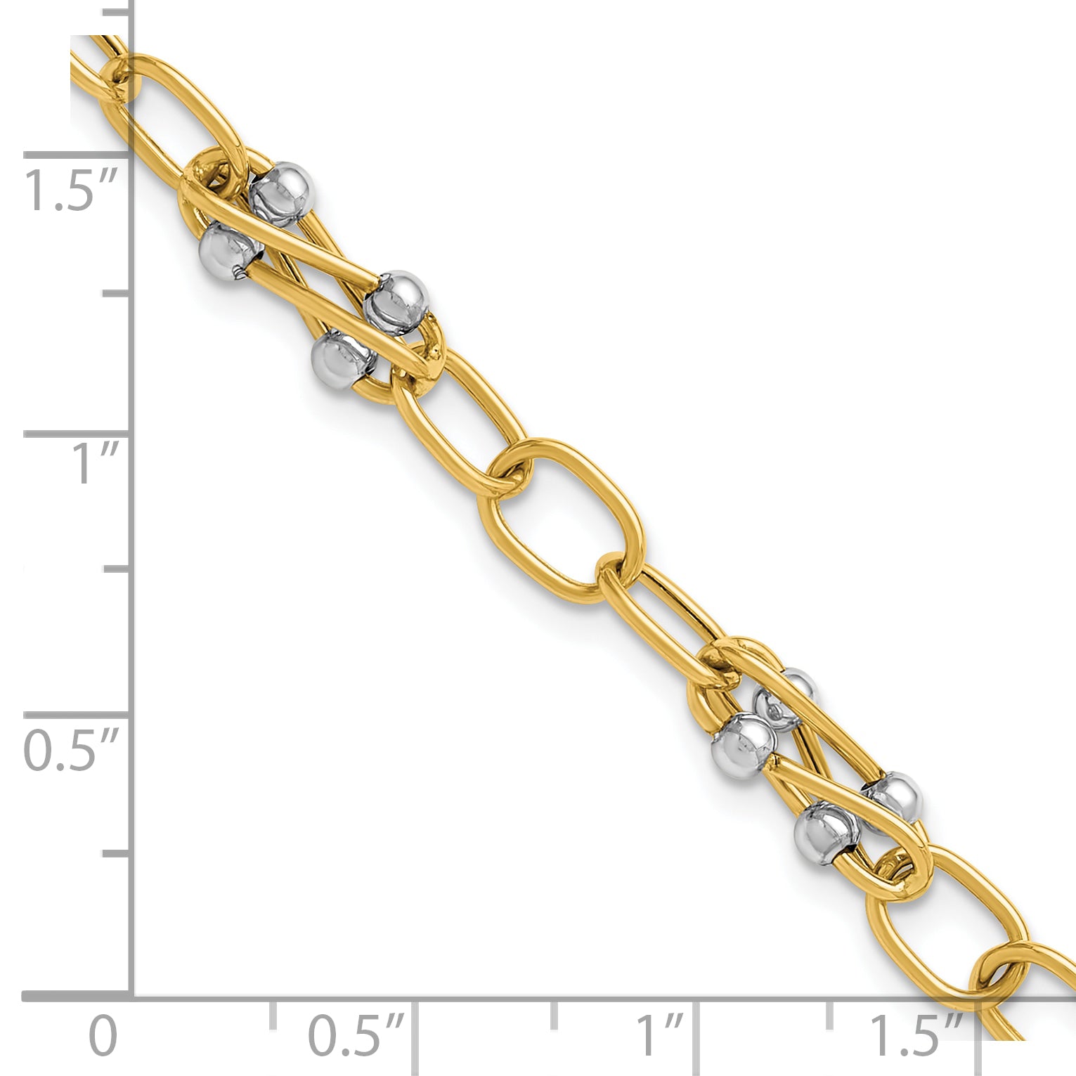14K Two-tone Polished Fancy Link Bracelet