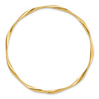 14K Gold Polished Twisted Bangle with Slip-On Design