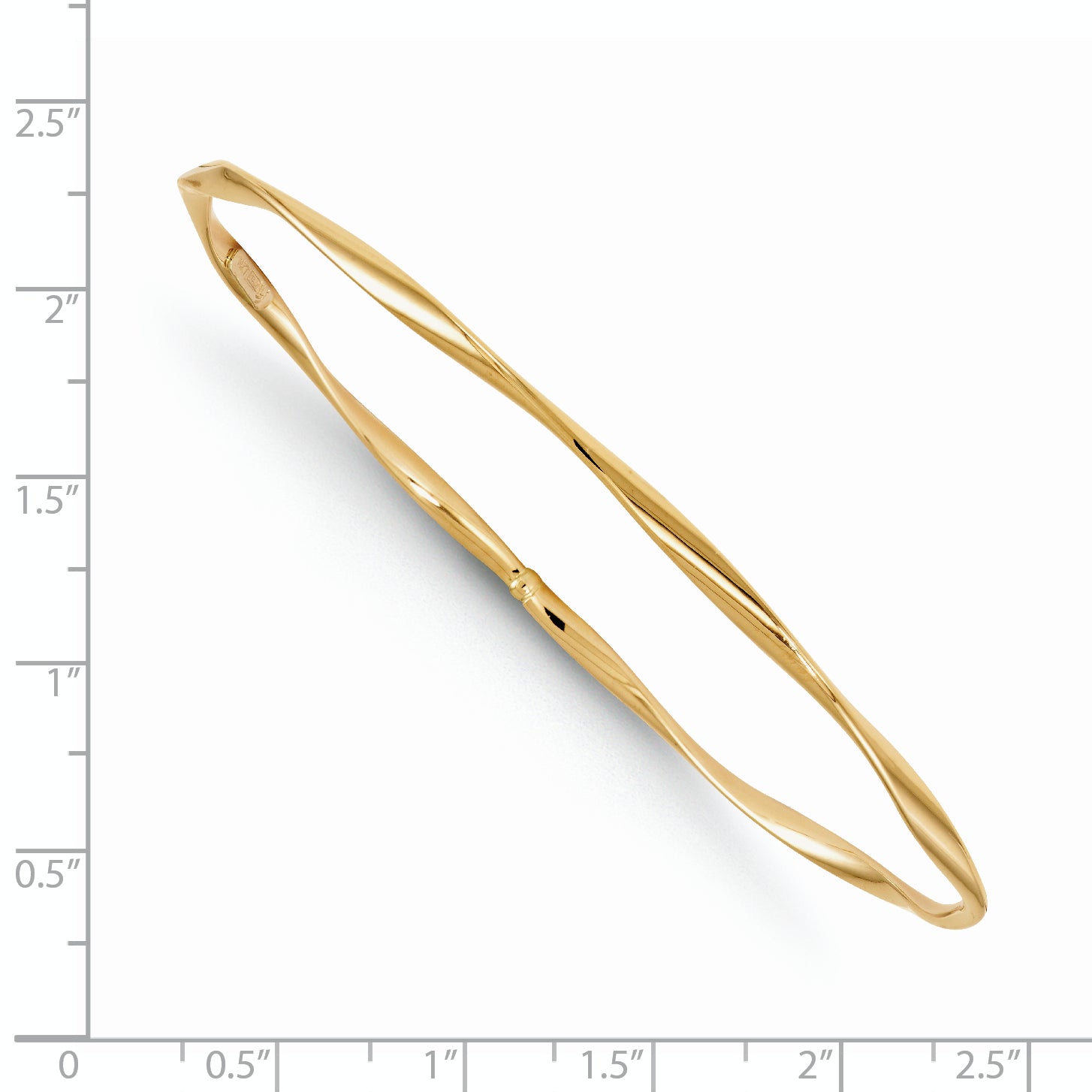 14K Polished Twisted Slip-on Bangle