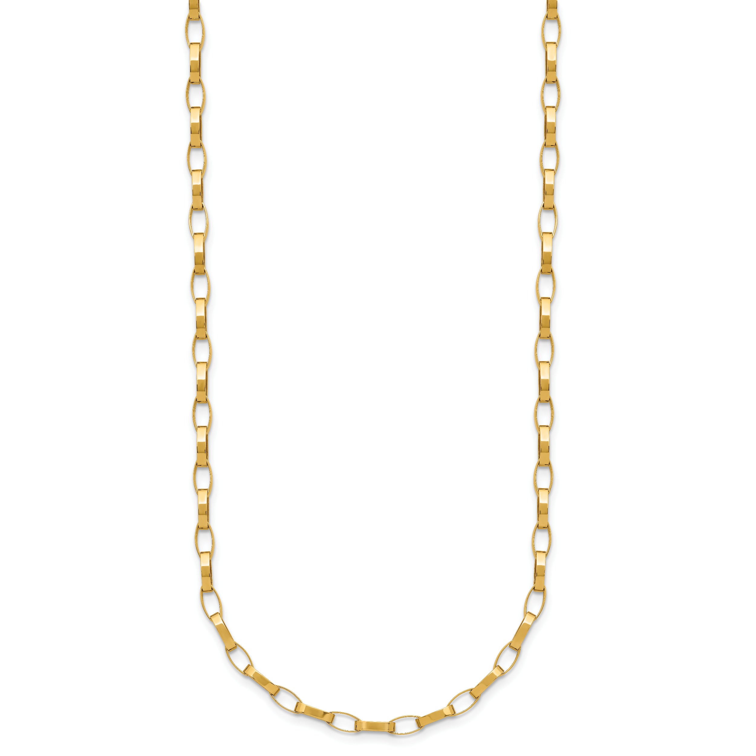 14K Polished Fancy Link with .5in ext. Necklace