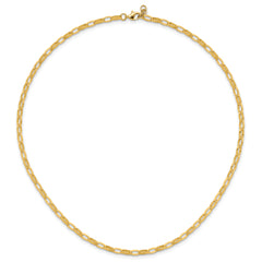 14K Polished Fancy Link with .5in ext. Necklace