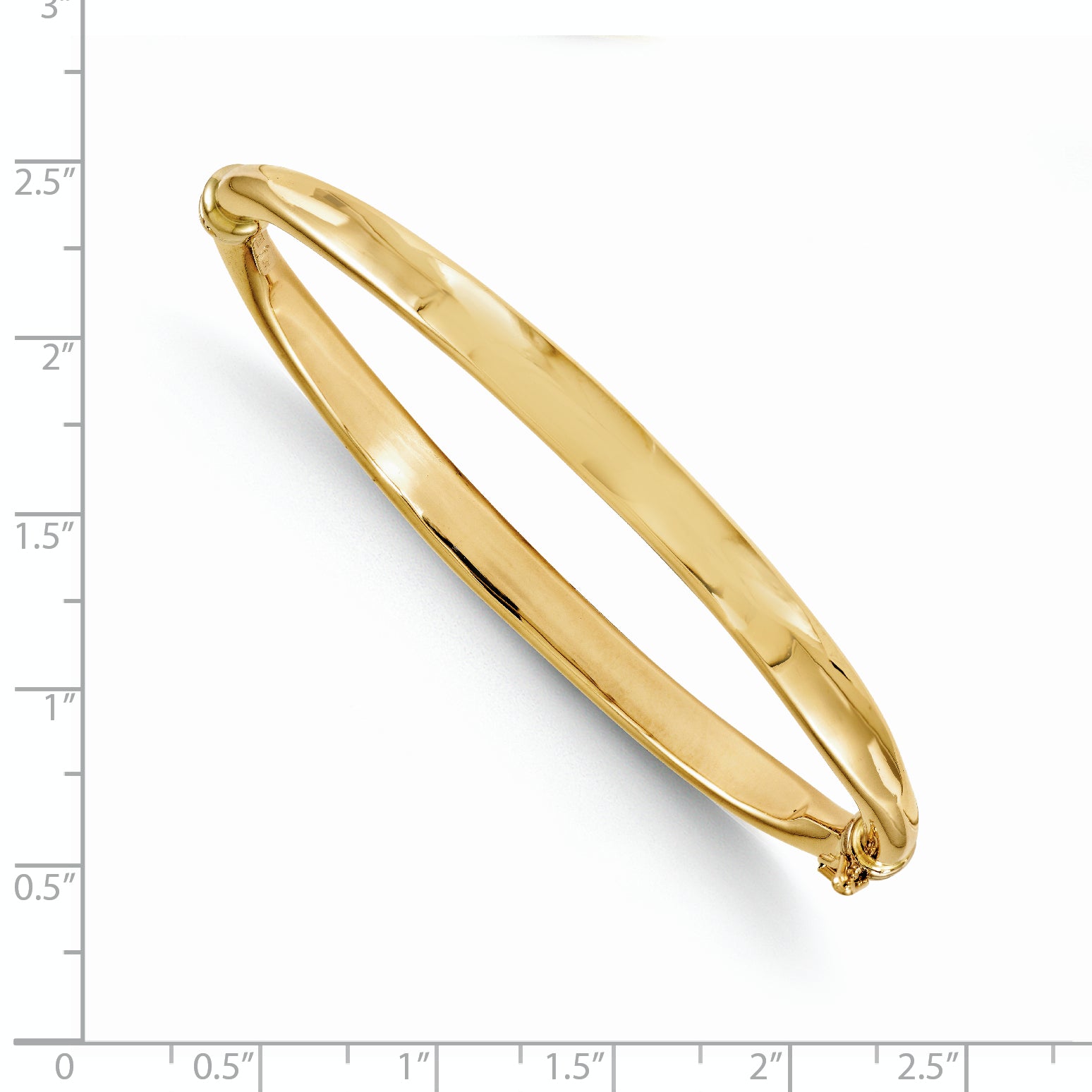 14K Polished Hinged Bangle