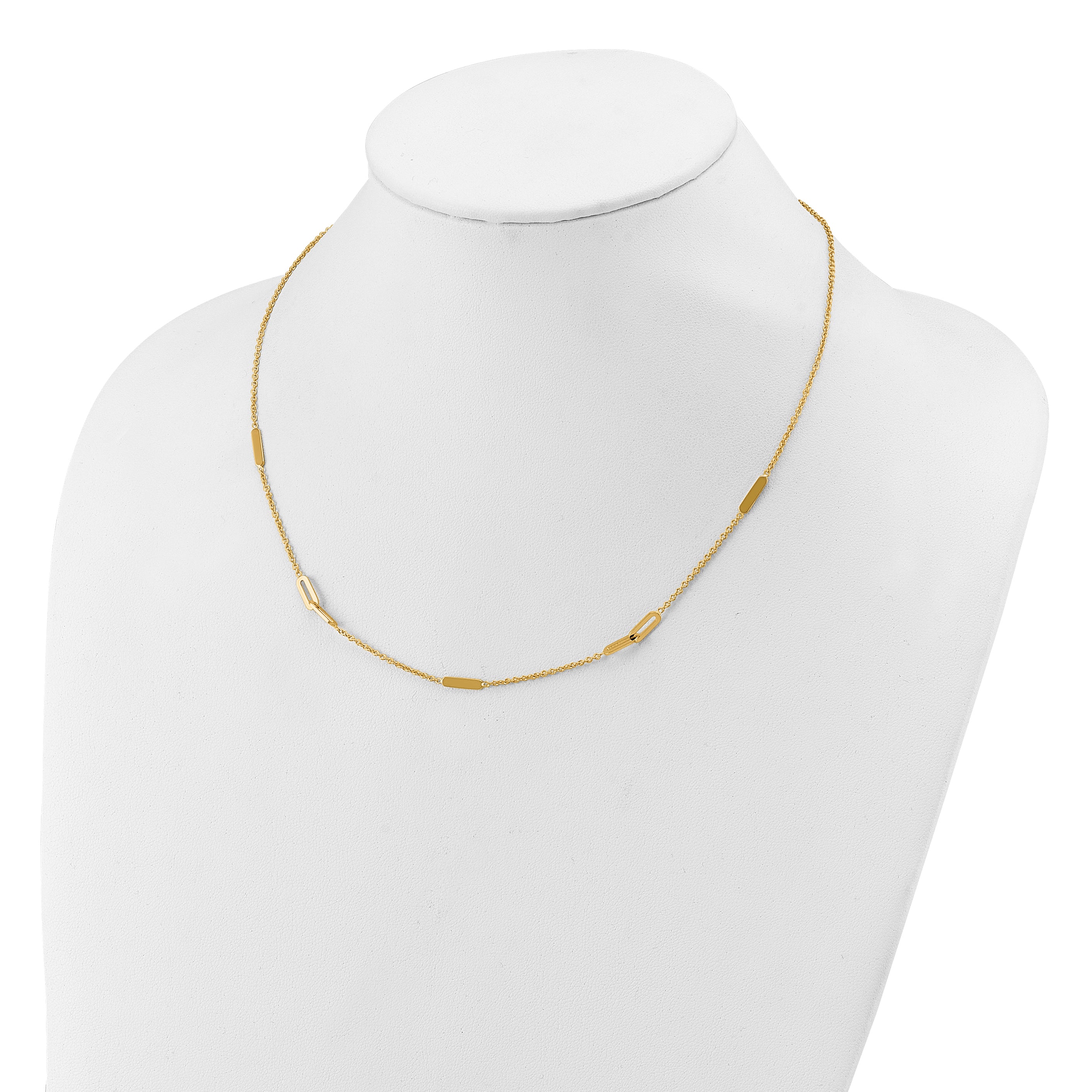 14K Polished Fancy Link with 2in ext. Necklace