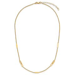 14K Polished Fancy Link with 2in ext. Necklace
