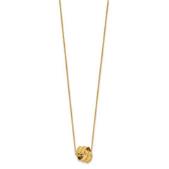 14K Polished and Diamond-cut Fancy Knot with 2in ext. Necklace