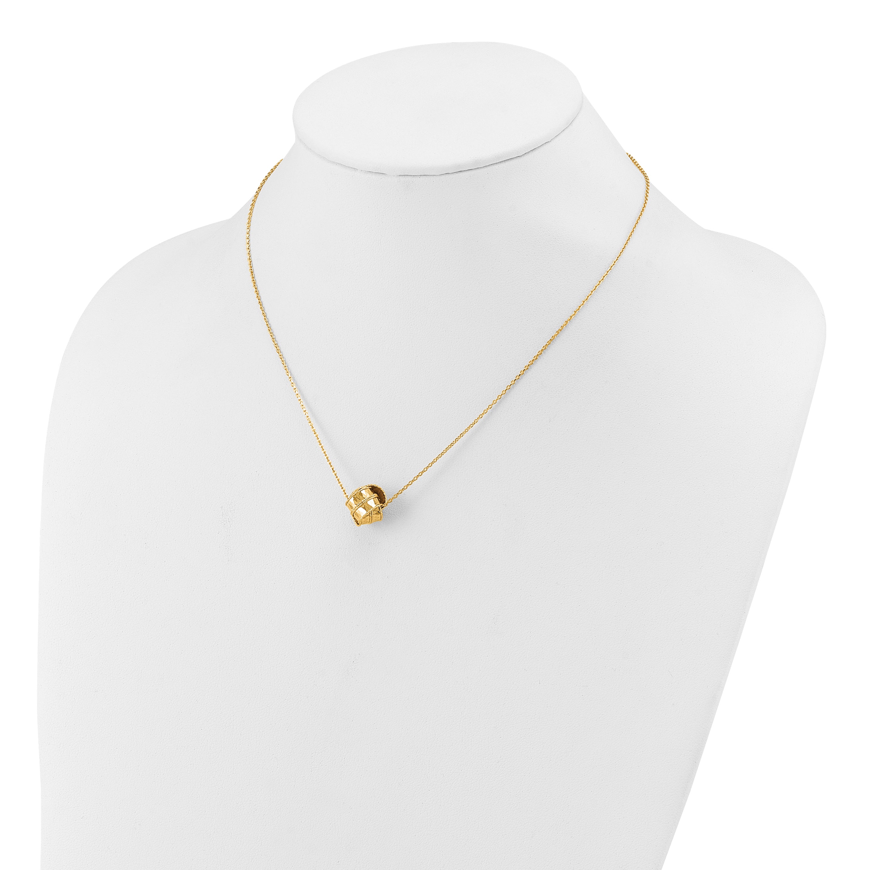 14K Polished and Diamond-cut Fancy Knot with 2in ext. Necklace