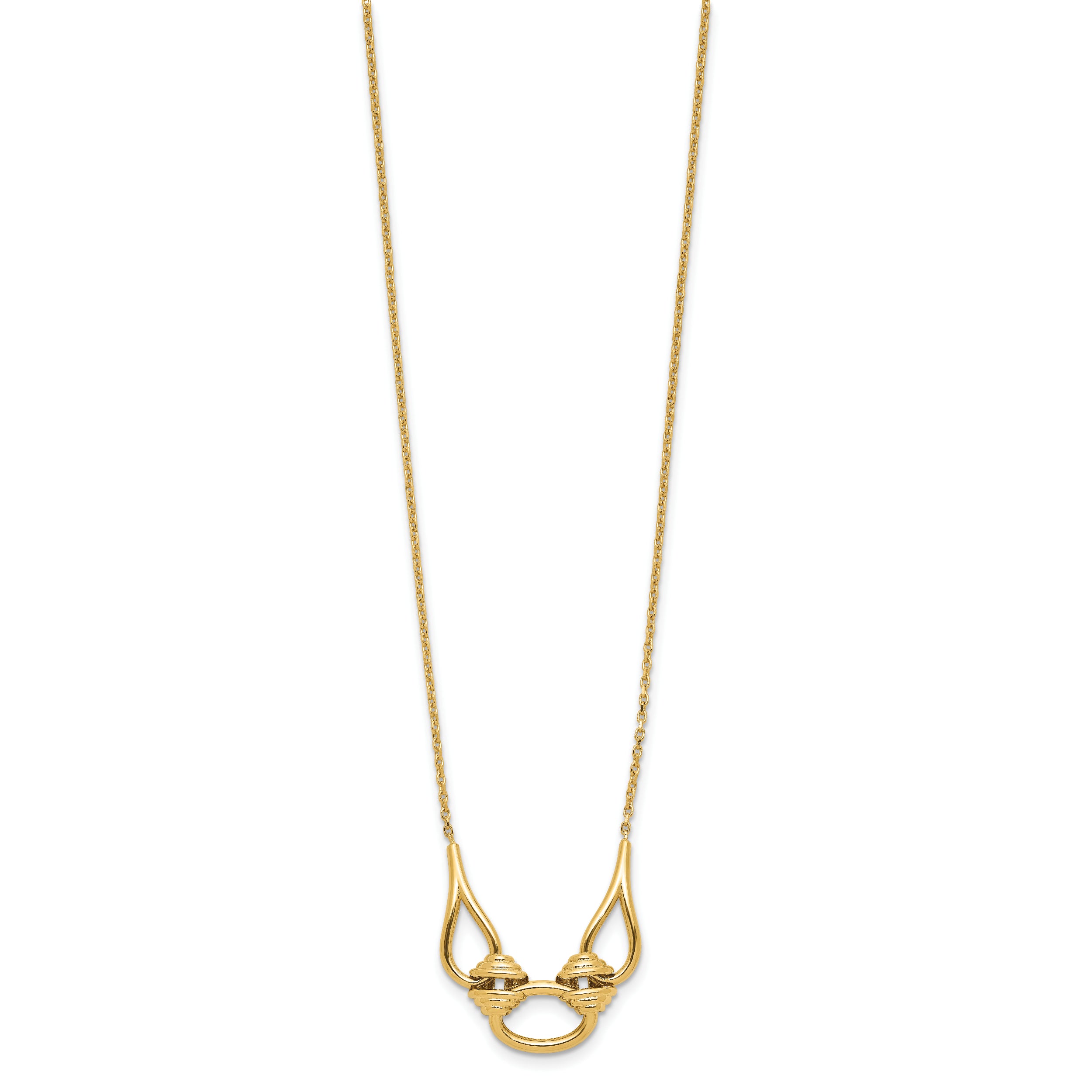 14K Polished Fancy with 2in ext. Necklace