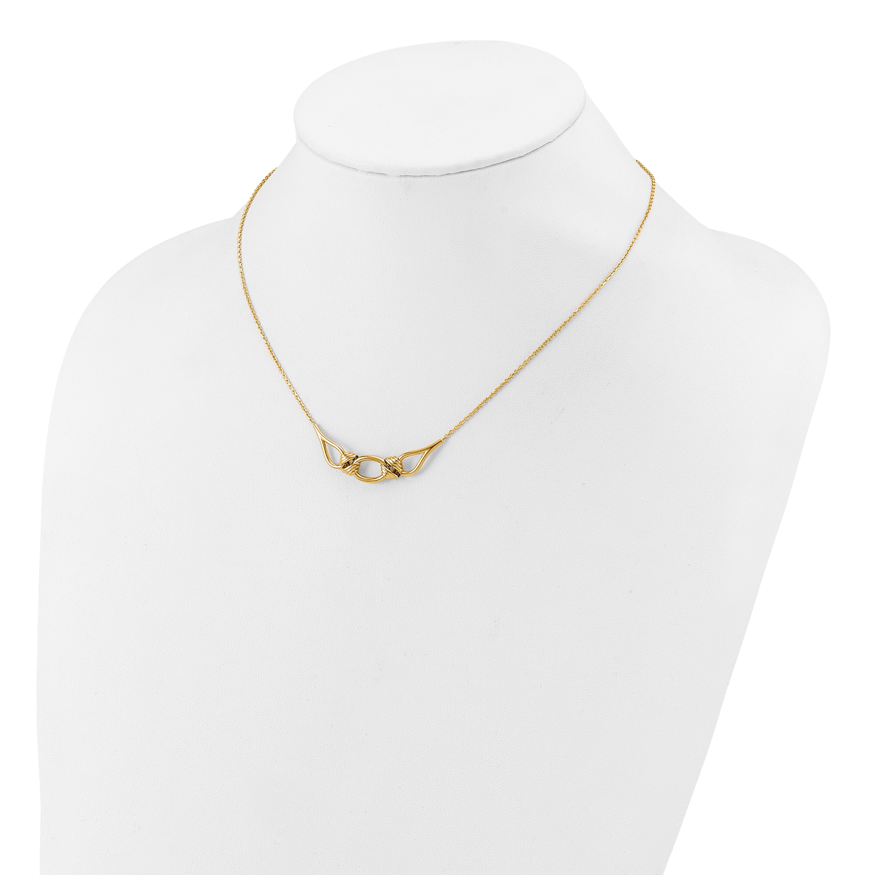 14K Polished Fancy with 2in ext. Necklace