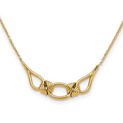 14K Polished Fancy with 2in ext. Necklace