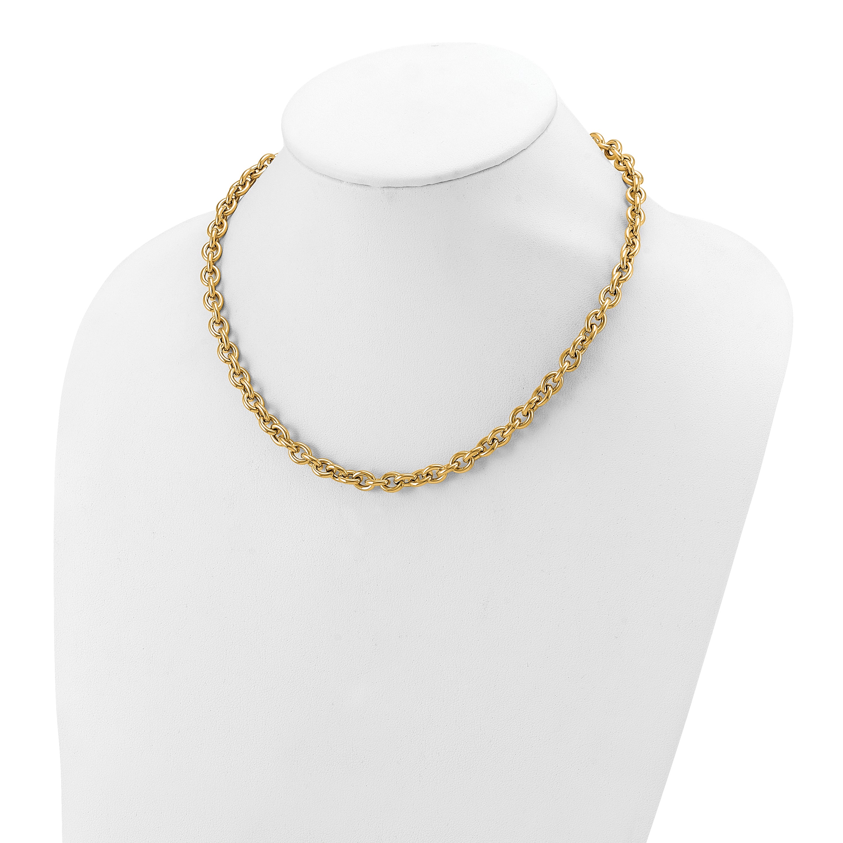 14K Polished Fancy Link Necklace