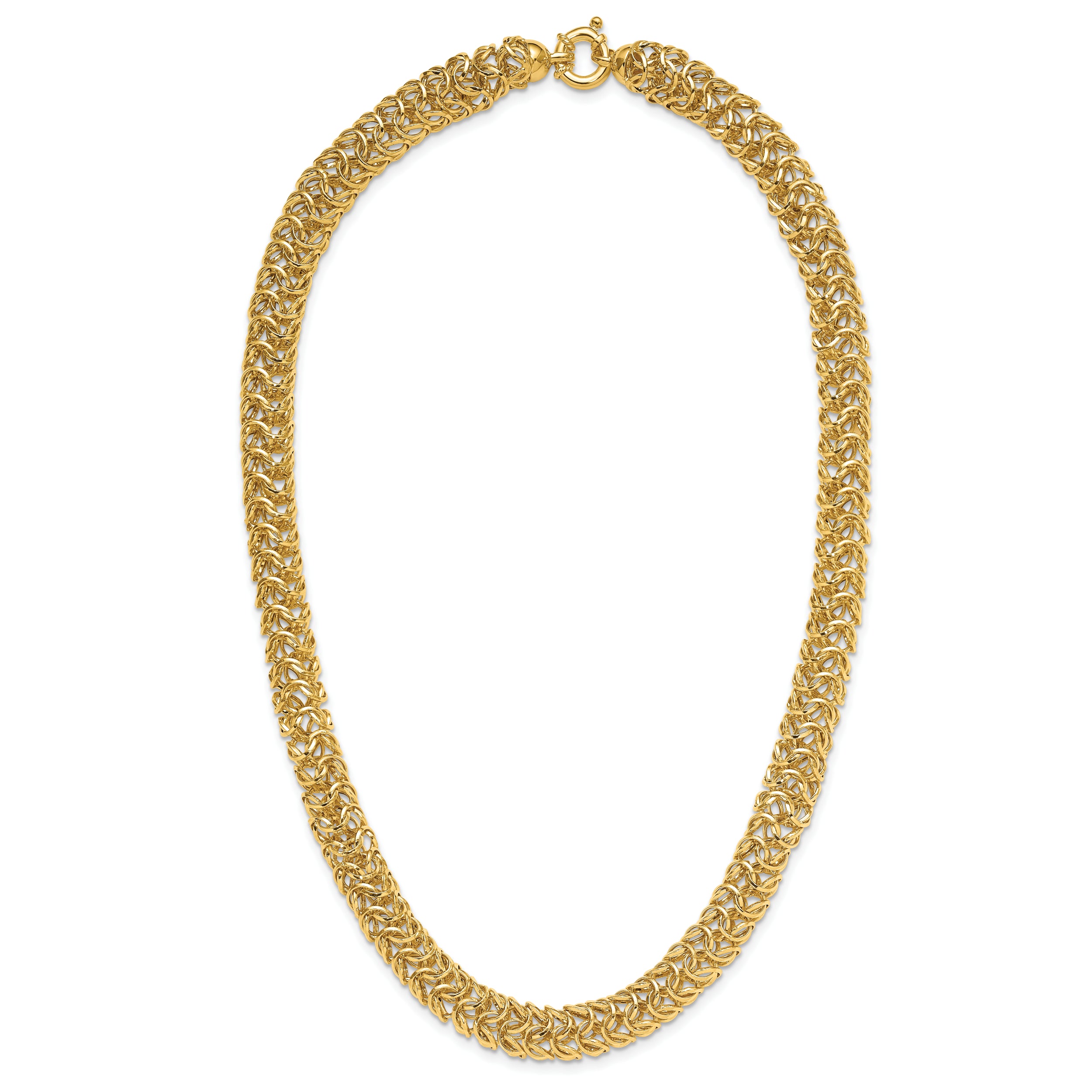 14K Polished Woven Link Necklace