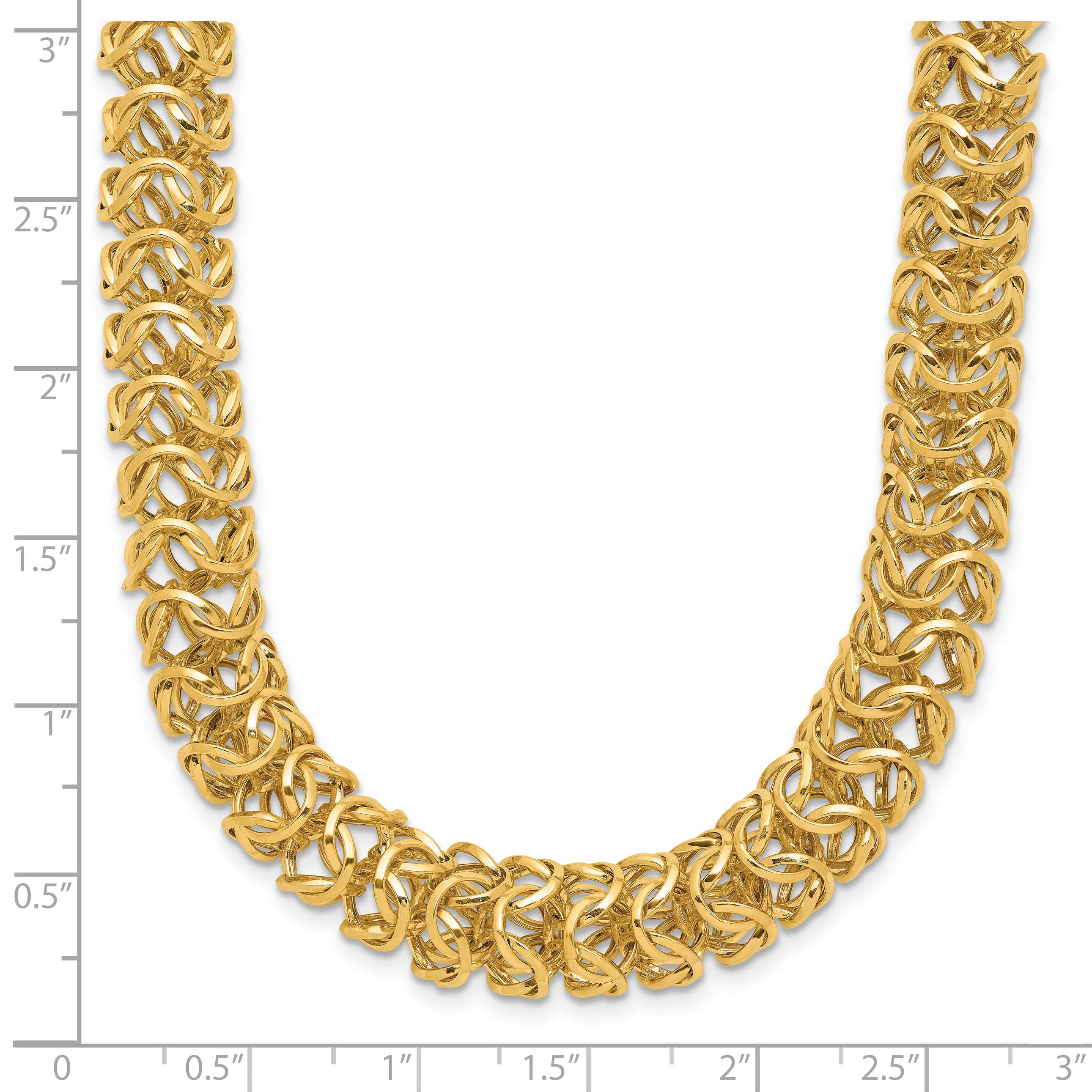 14K Polished Woven Link Necklace