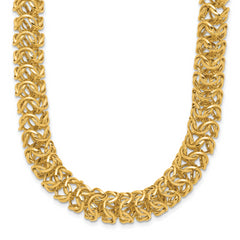 14K Polished Woven Link Necklace