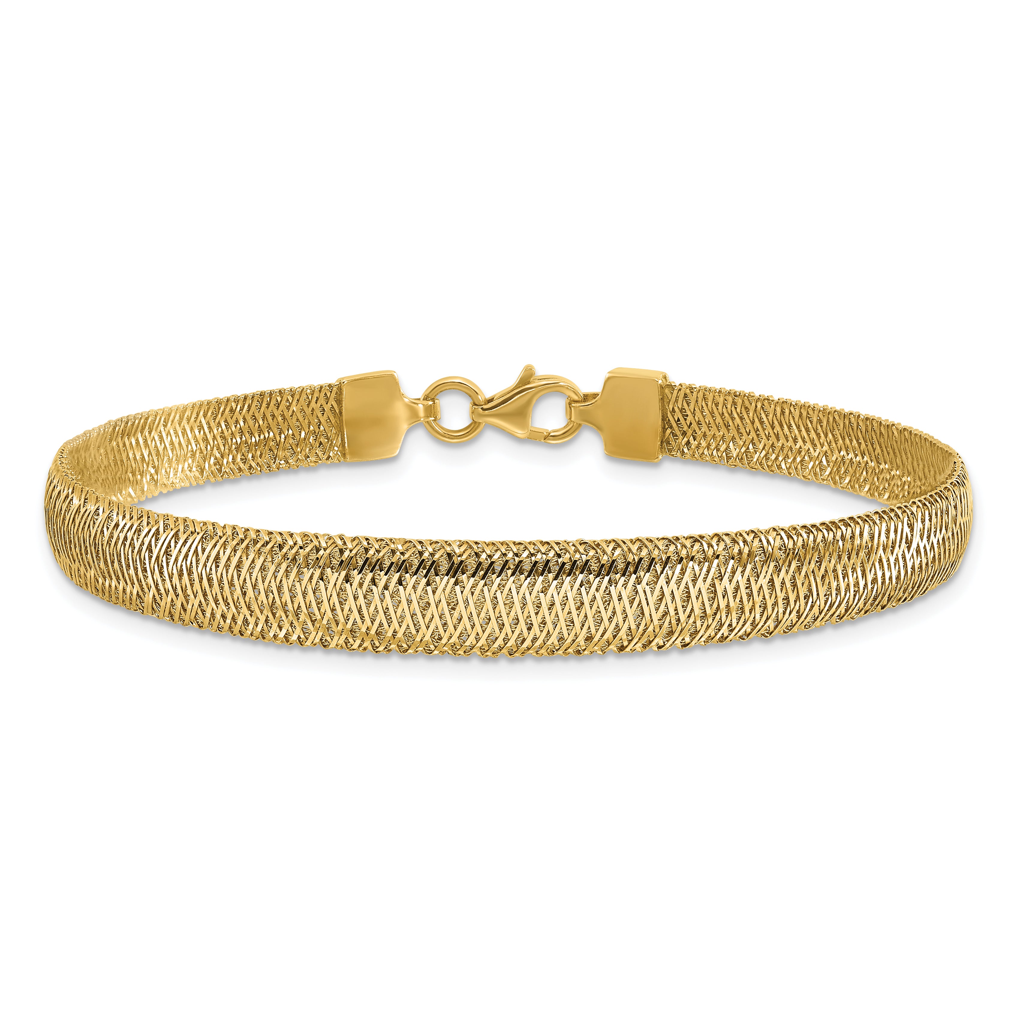 14K Polished Woven Dome Bracelet