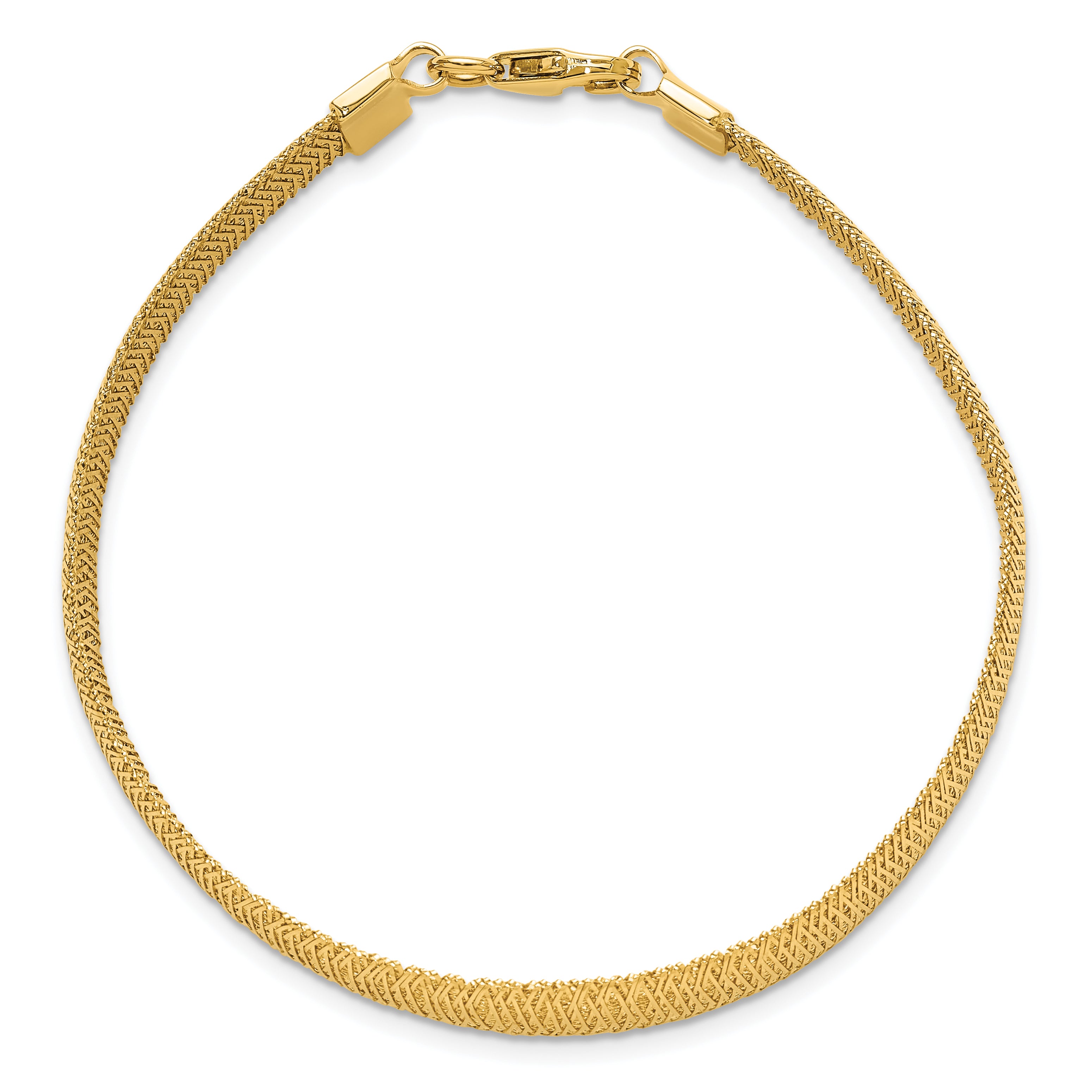 14K Polished Woven Graduated Dome Bracelet