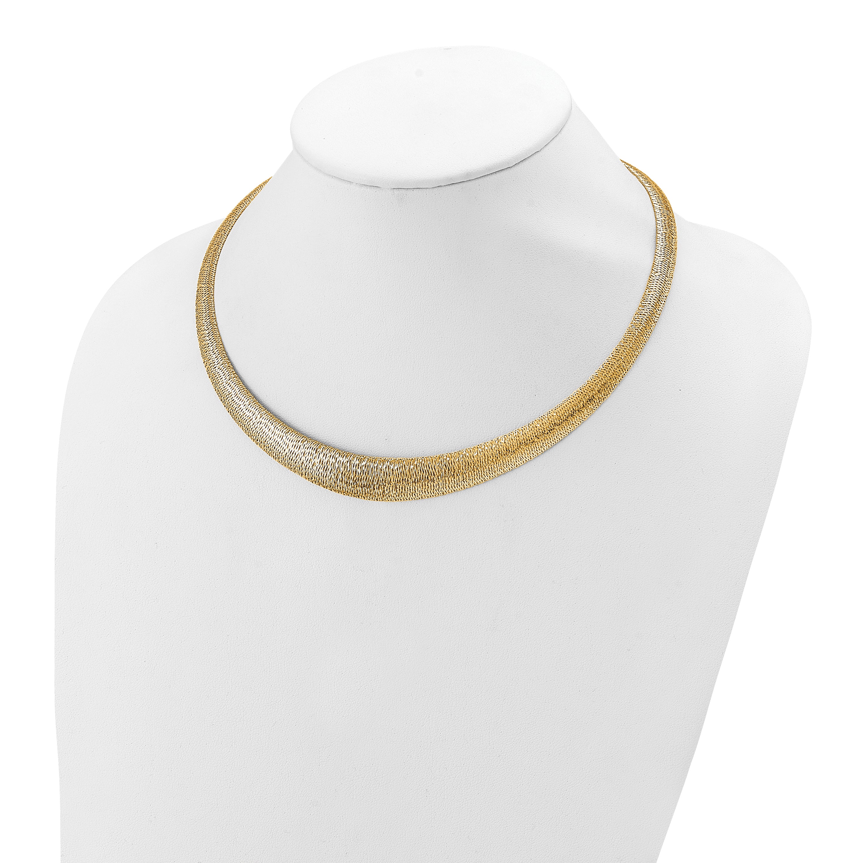 14K Polished Woven Graduated Dome Necklace