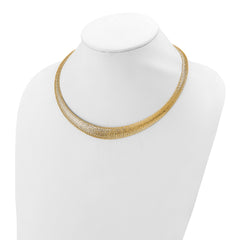 14K Polished Woven Graduated Dome Necklace