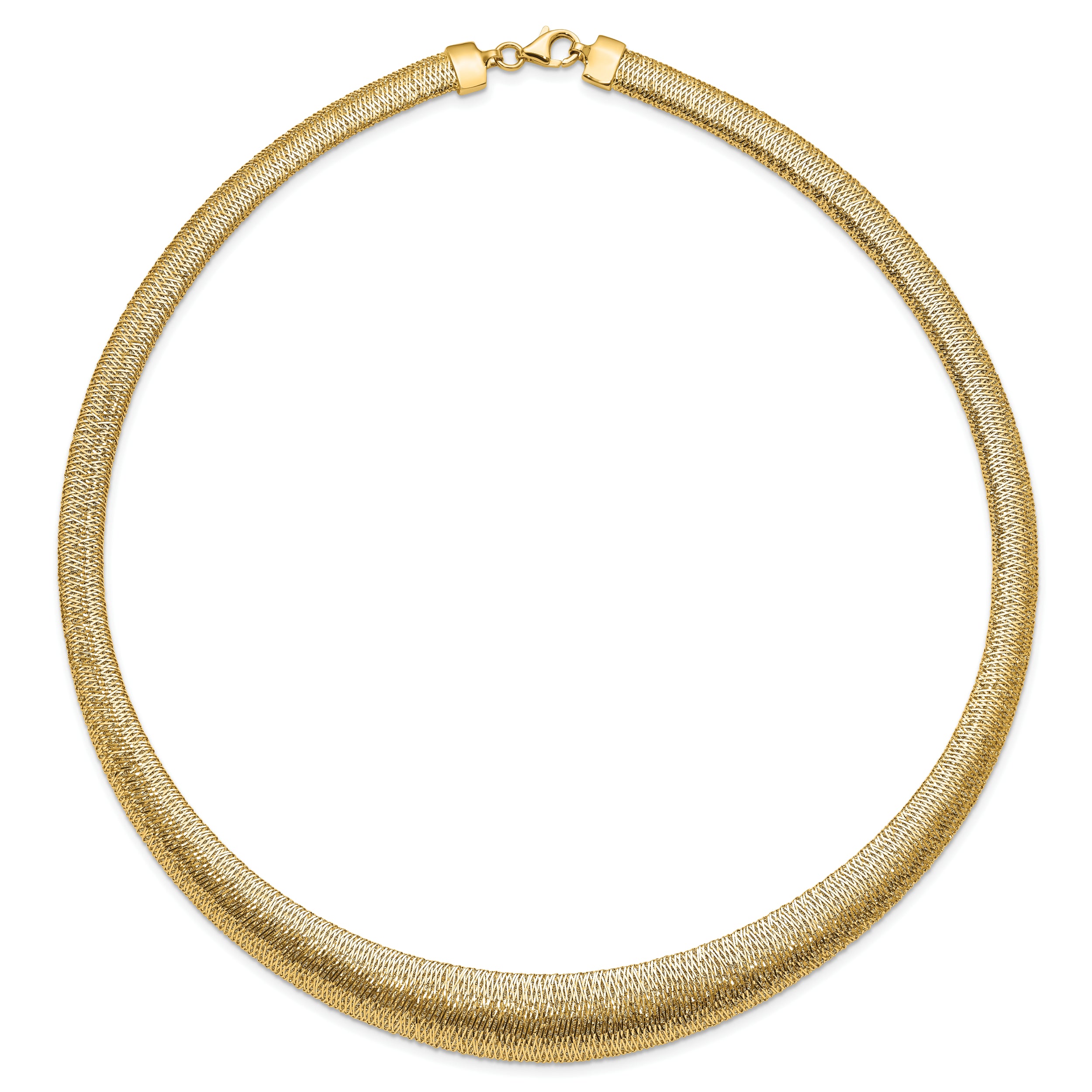 14K Polished Woven Graduated Dome Necklace