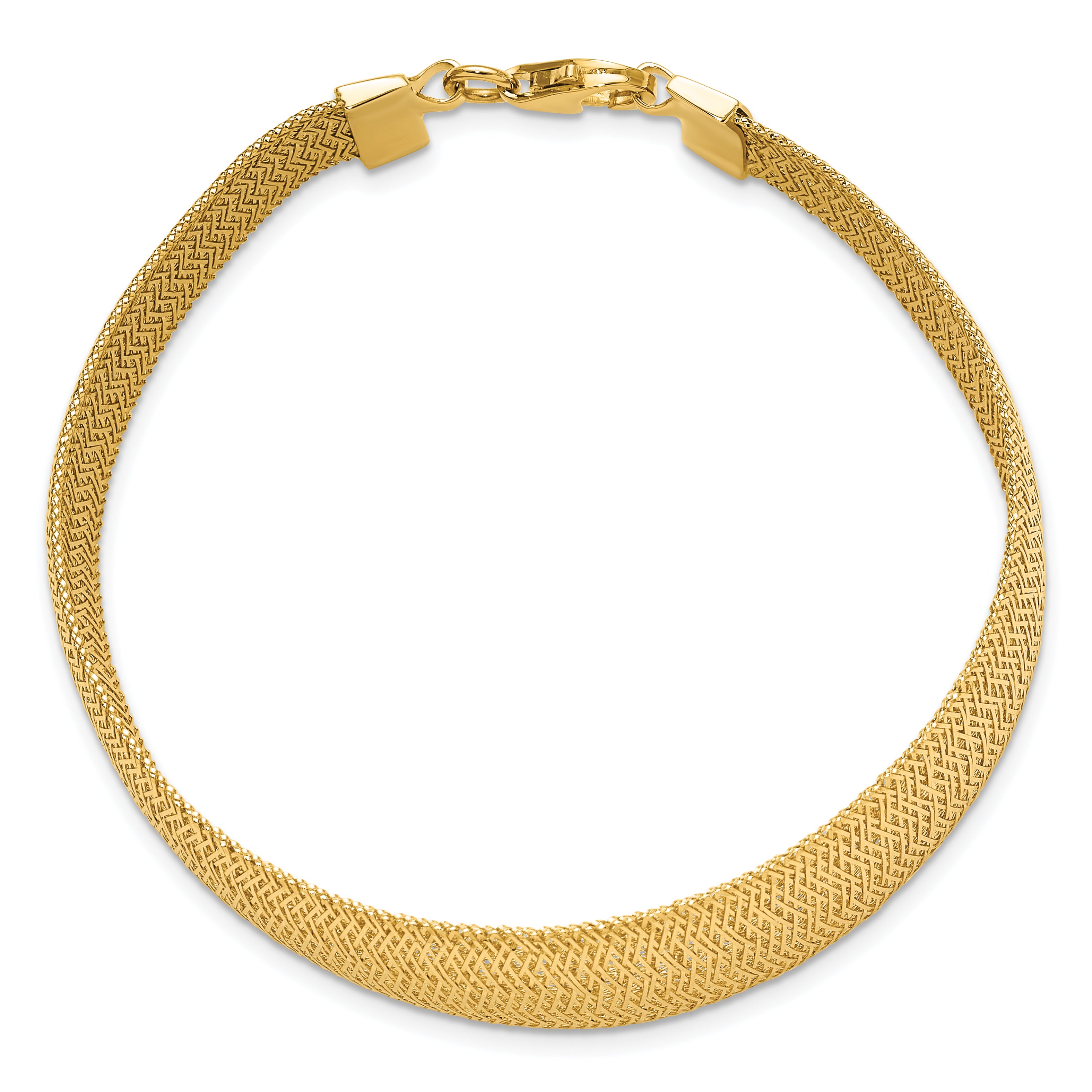 14K Polished Woven Graduated Dome Bracelet