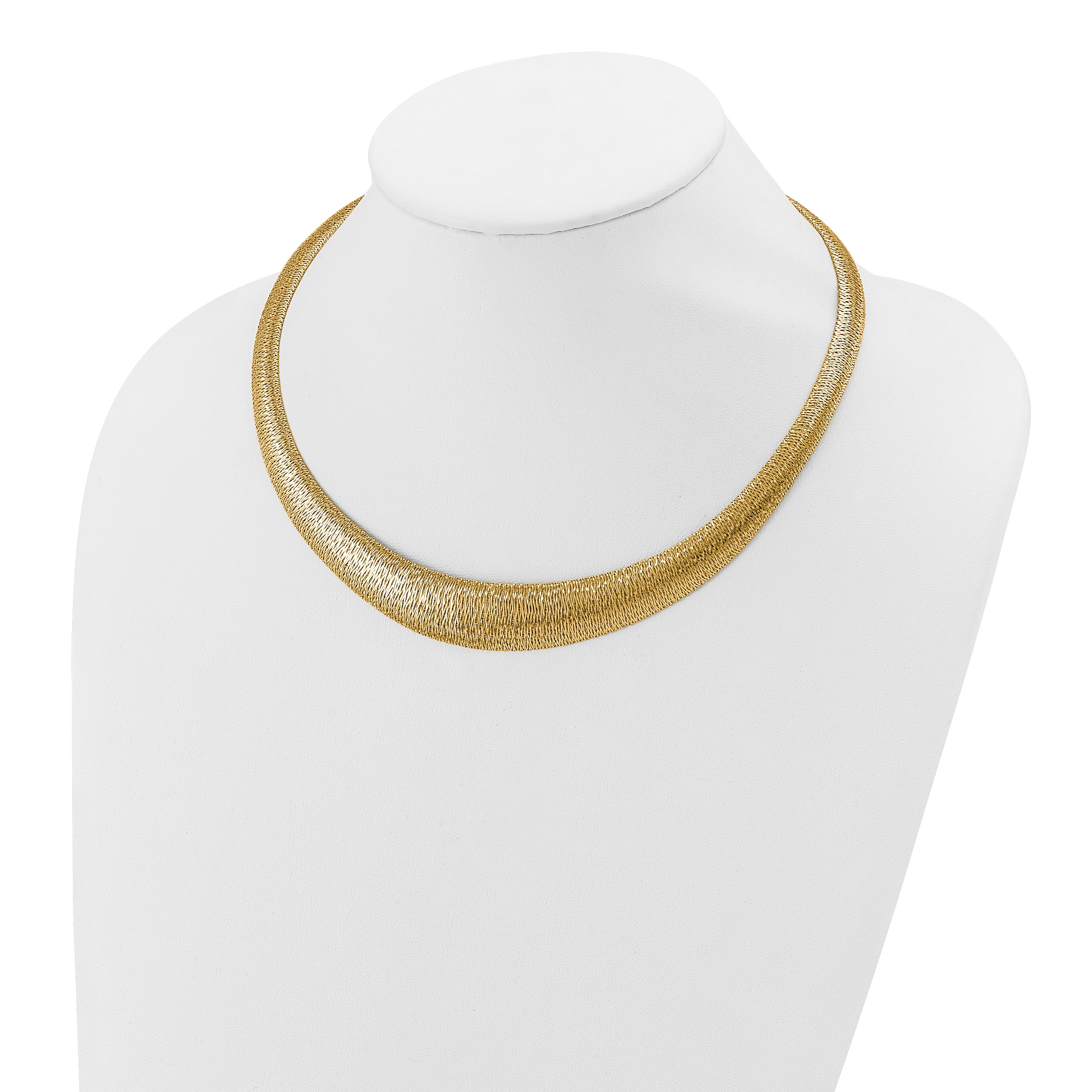 14K Polished Woven Graduated Dome Necklace