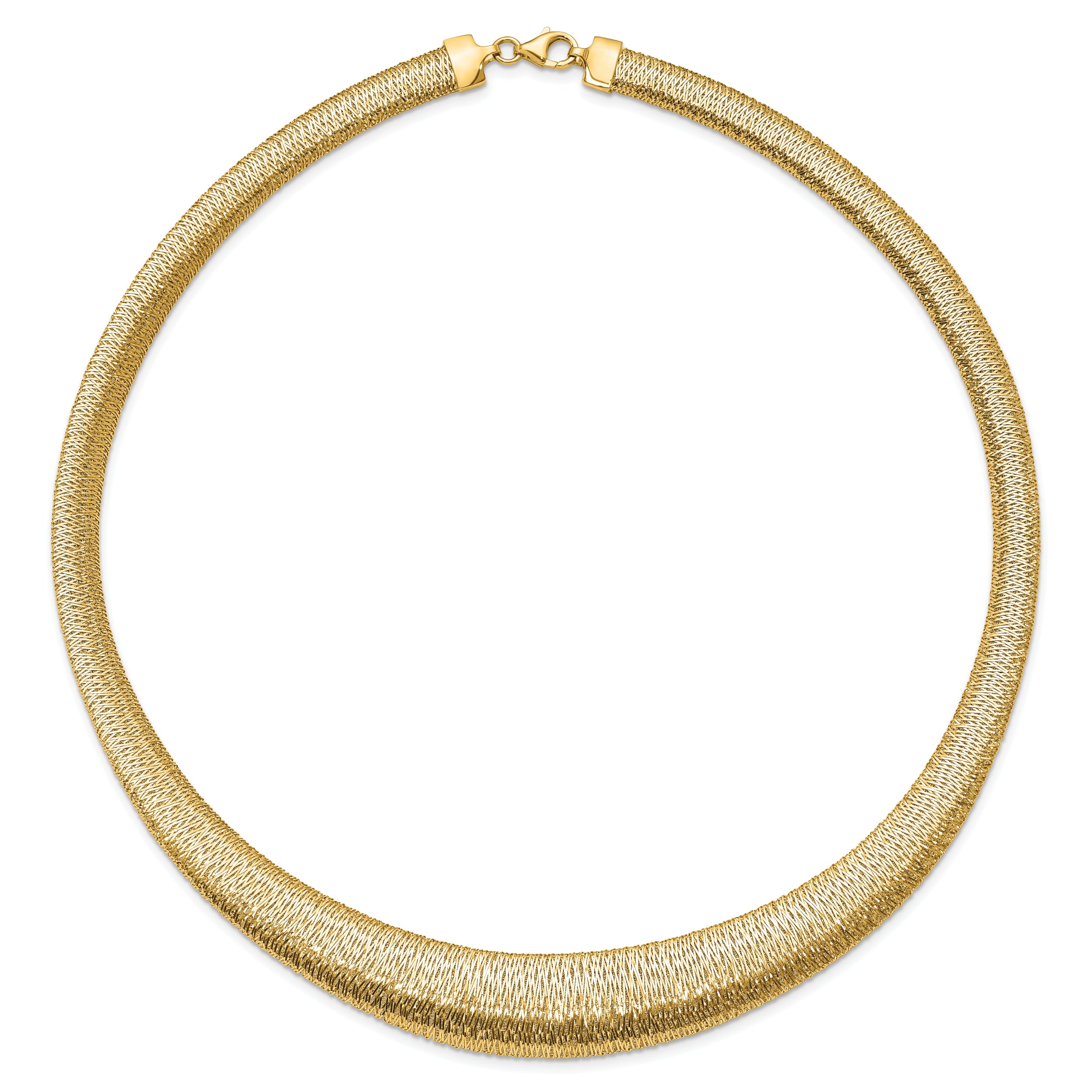14K Polished Woven Graduated Dome Necklace