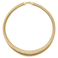 14K Polished Woven Graduated Dome Necklace