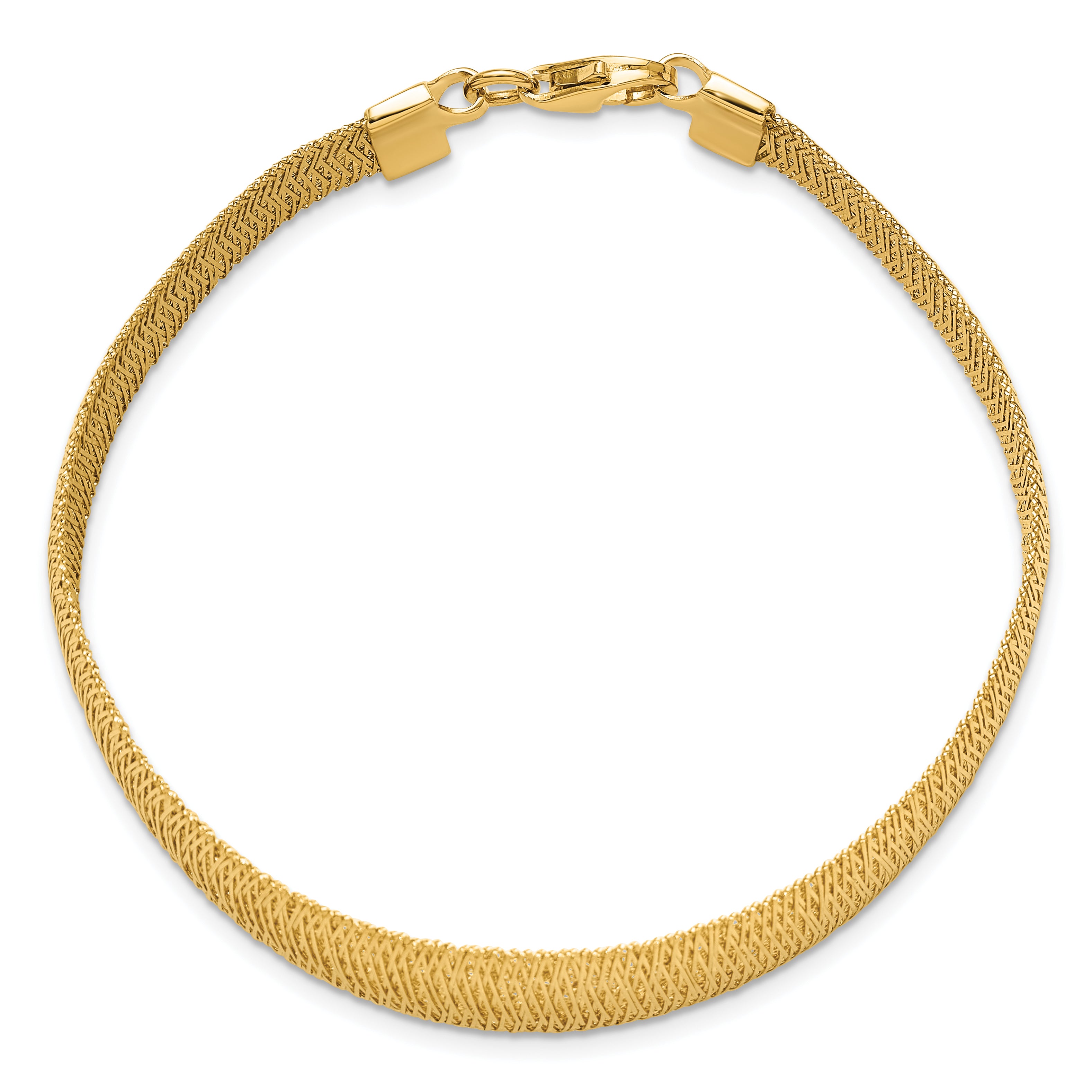 14K Polished Woven Graduated Dome Bracelet