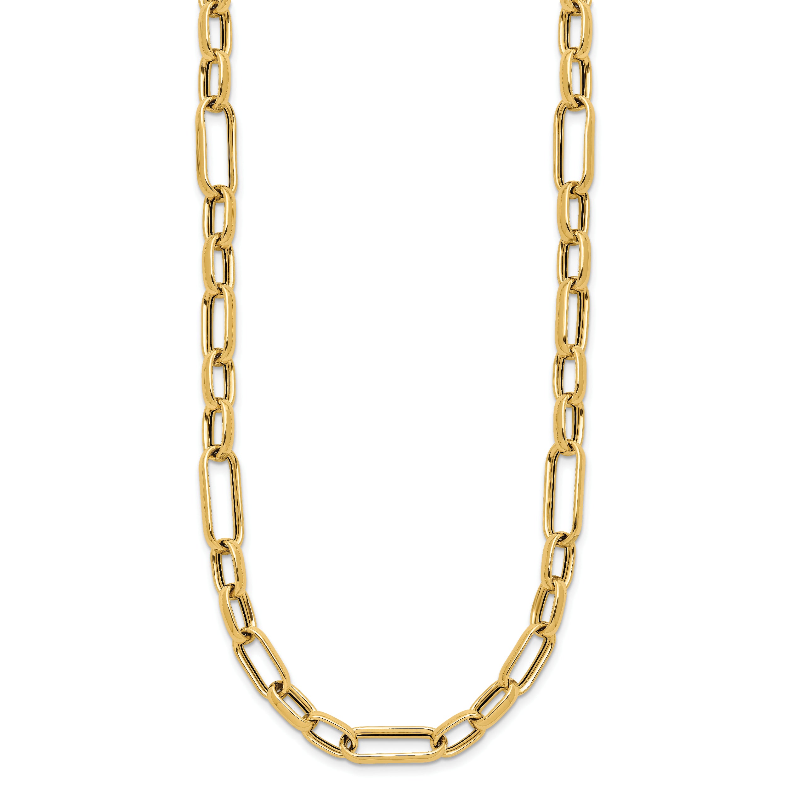 14K Polished Fancy Link Necklace