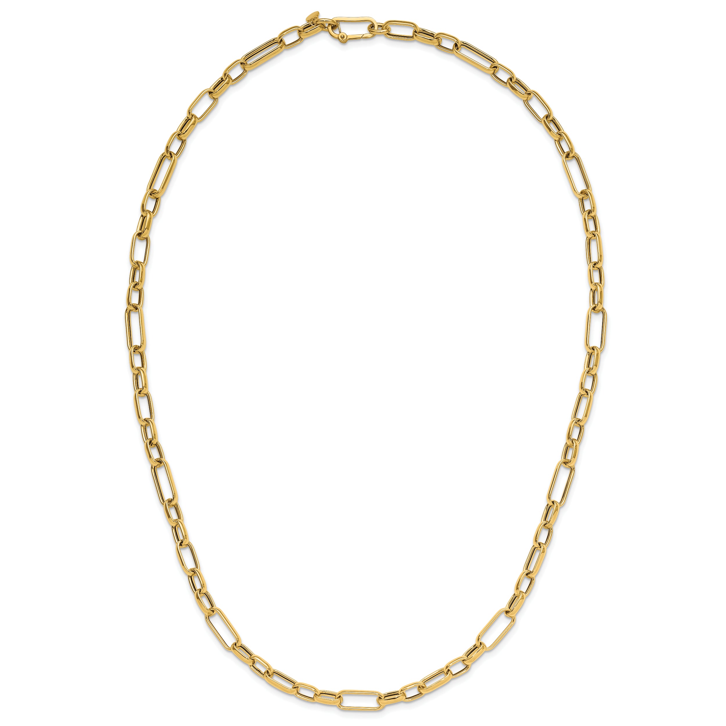 14K Polished Fancy Link Necklace