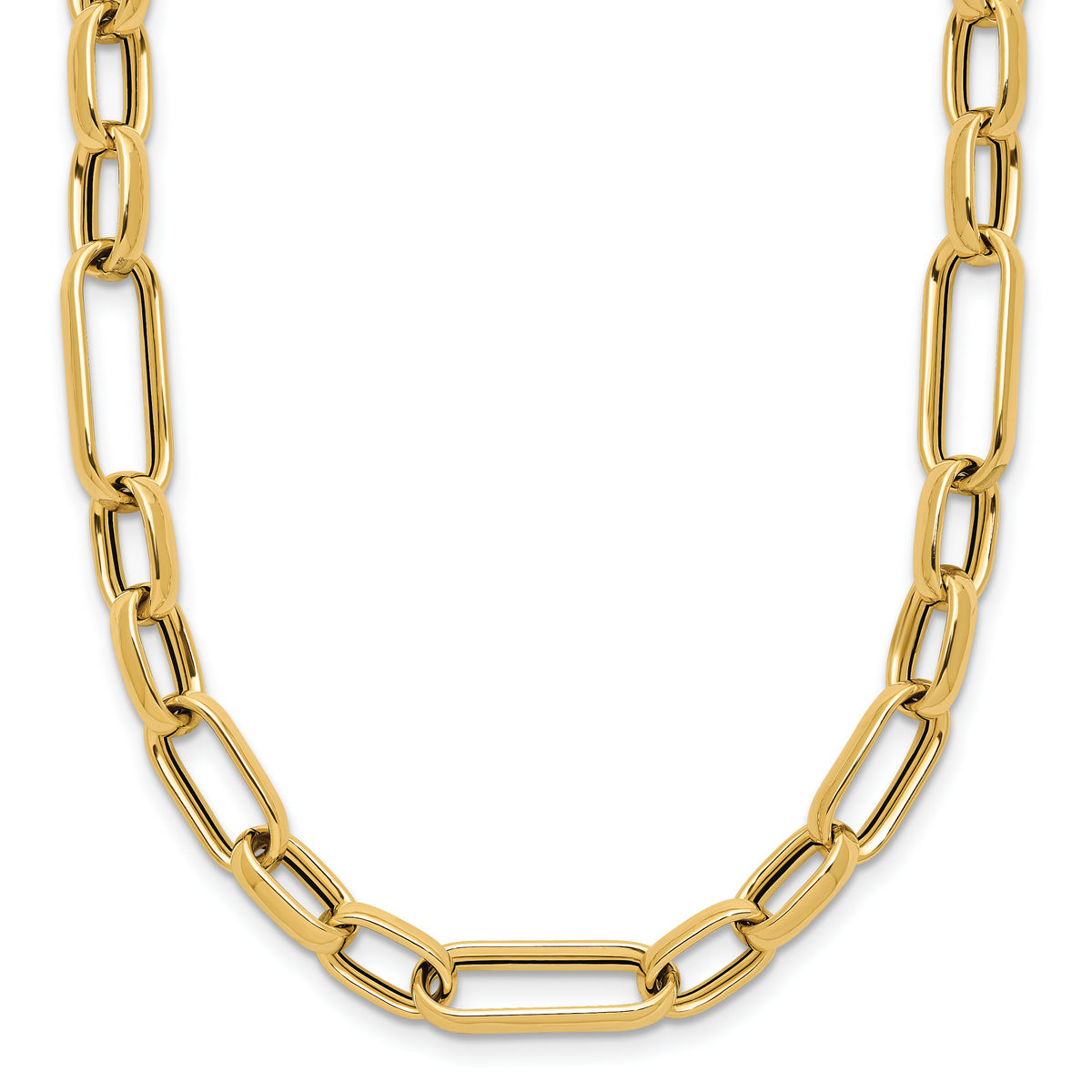 14K Polished Fancy Link Necklace