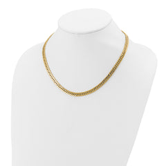 14K Polished and Satin Reversible Fancy Curb Necklace