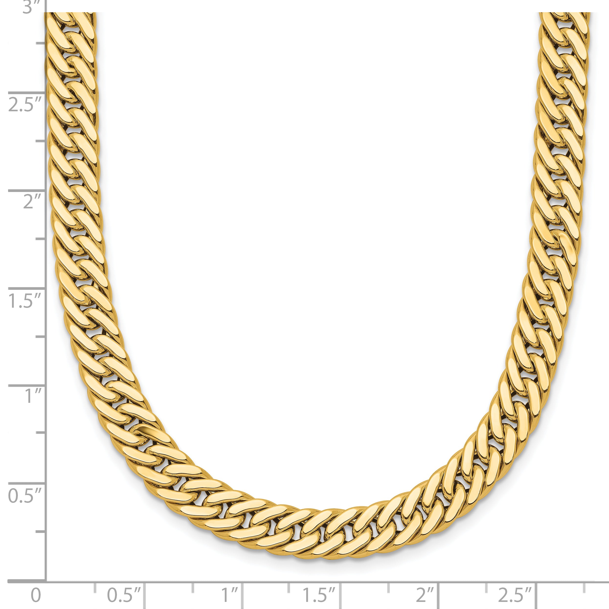 14K Polished and Satin Reversible Fancy Curb Necklace