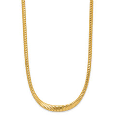 14K Polished Ridged Graduated Necklace