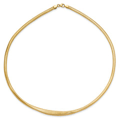 14K Polished Ridged Graduated Necklace