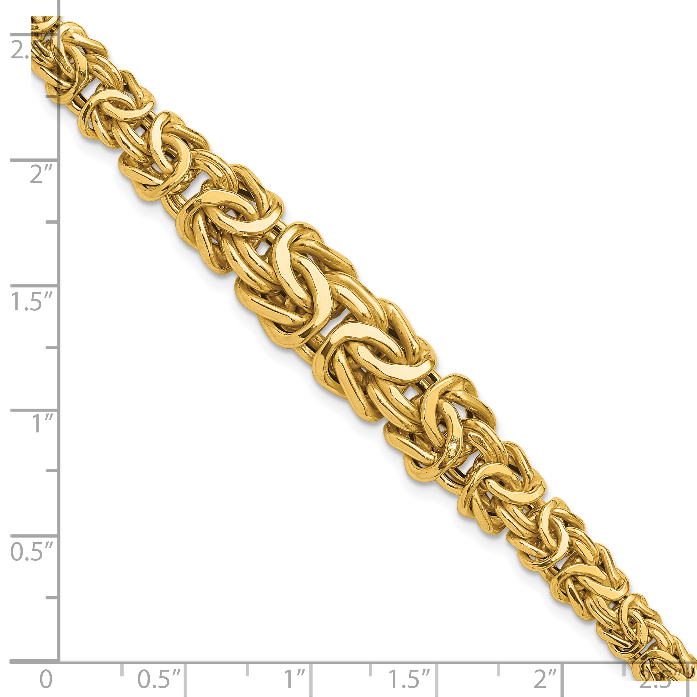 14K Polished Byzantine Graduated Bracelet