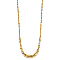 14K Polished Graduated Fancy Link Necklace