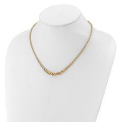 14K Polished Graduated Fancy Link Necklace