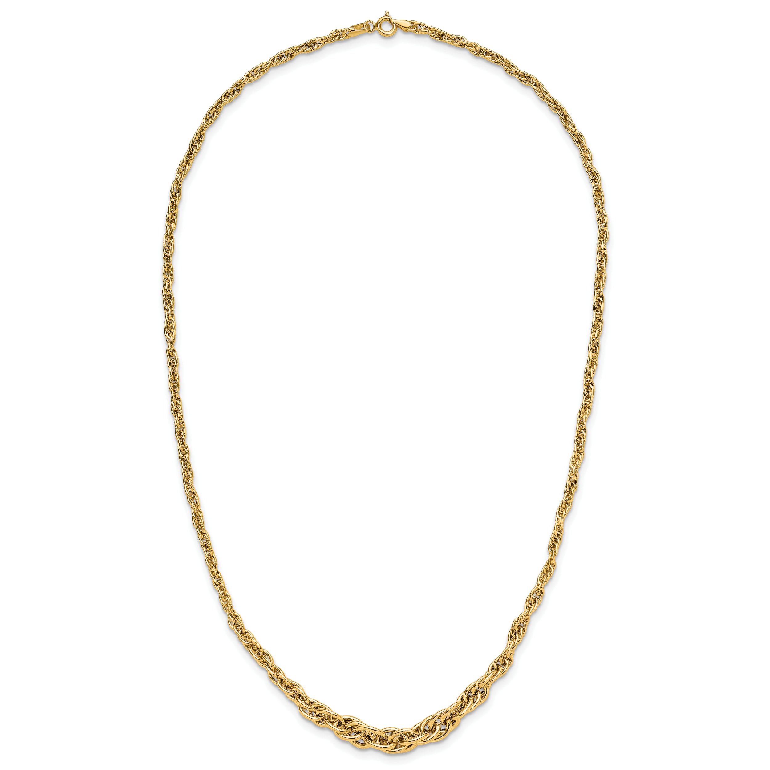 14K Polished Graduated Fancy Link Necklace