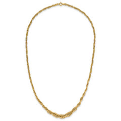 14K Polished Graduated Fancy Link Necklace